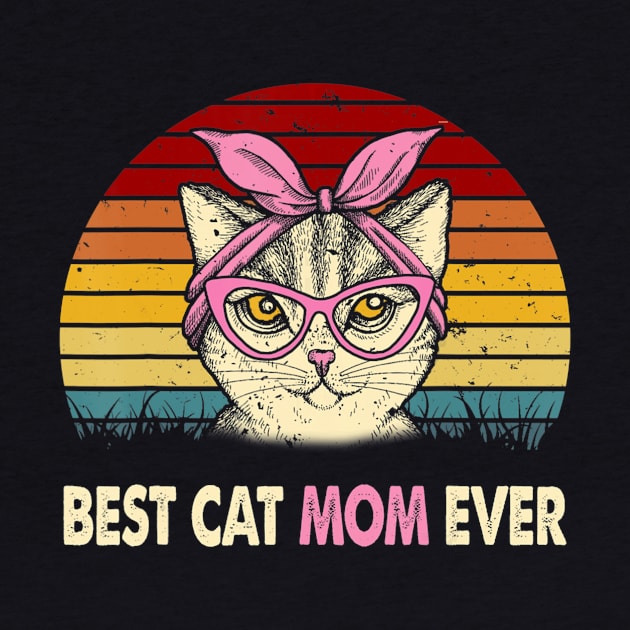 Vintage Best Cat Mom Ever T Shirt Cat Mama Mother Gift Women by LiFilimon